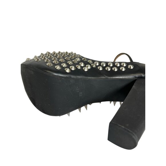 JEFFREY CAMPBELL Foxy Spike Black‎ Platform Strappy Studded Heels - US Womens 8M - Picture 8 of 8